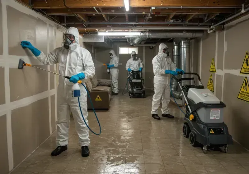 Basement Moisture Removal and Structural Drying process in Matoaca, VA